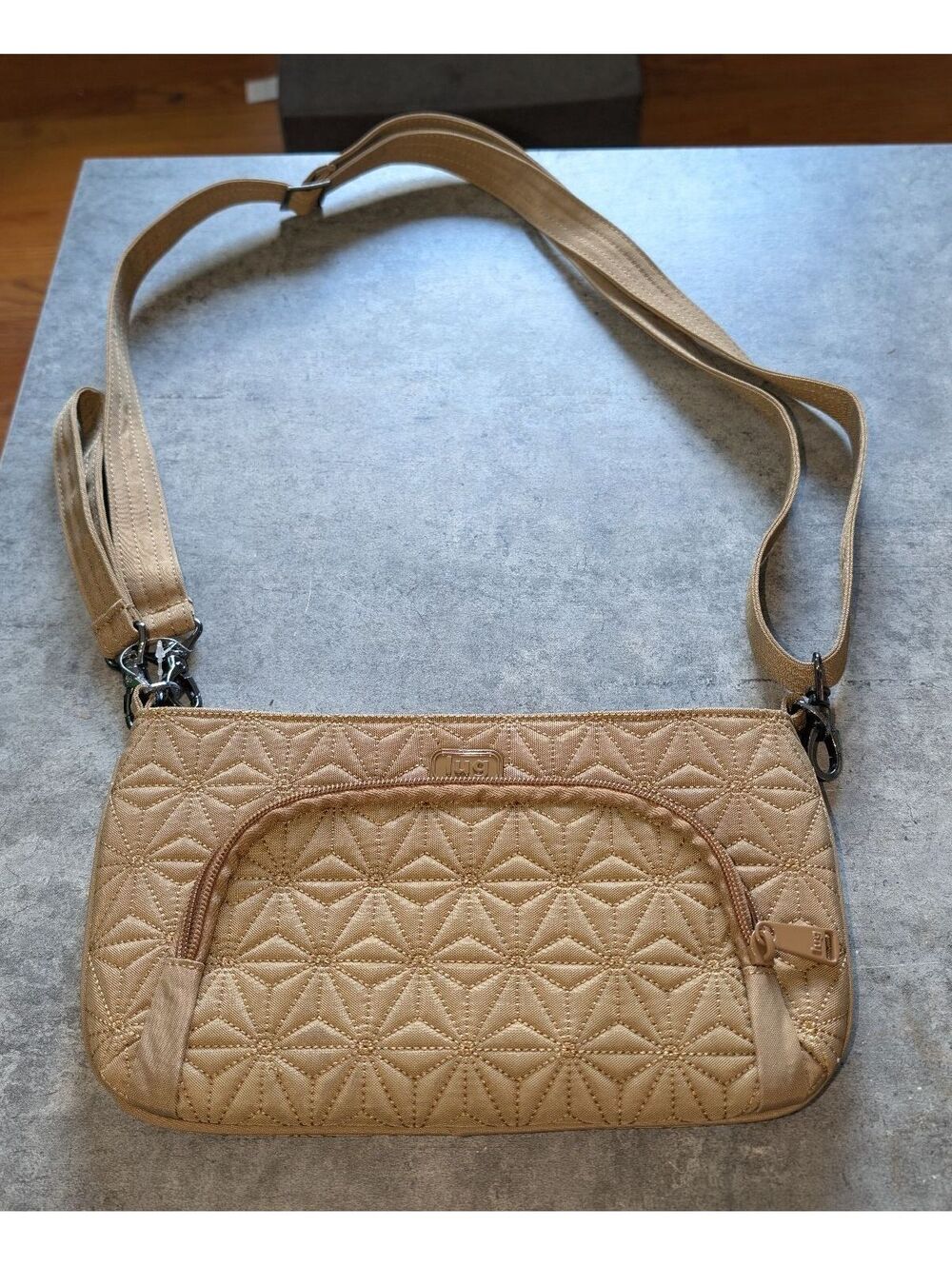 LUG Flyer Convertible Crossbody Quilted Belt Travel Bag Chestnut Purse NWOT